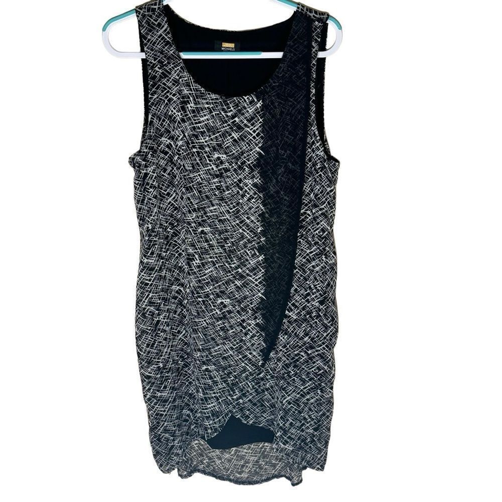 Lori Michaels Collection Sleeveless Black White Knee Length Dress Size XL